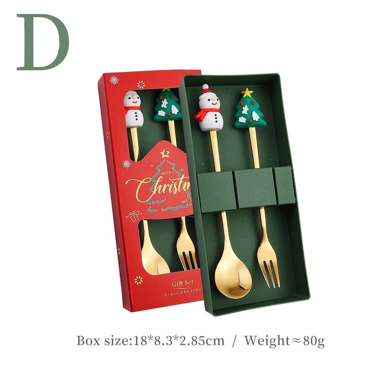 Funny Christmas Tree Dessert Spoon Creative Tableware Cartoon Spoon Suit Holiday Gift Idea|Kitchen & Dining