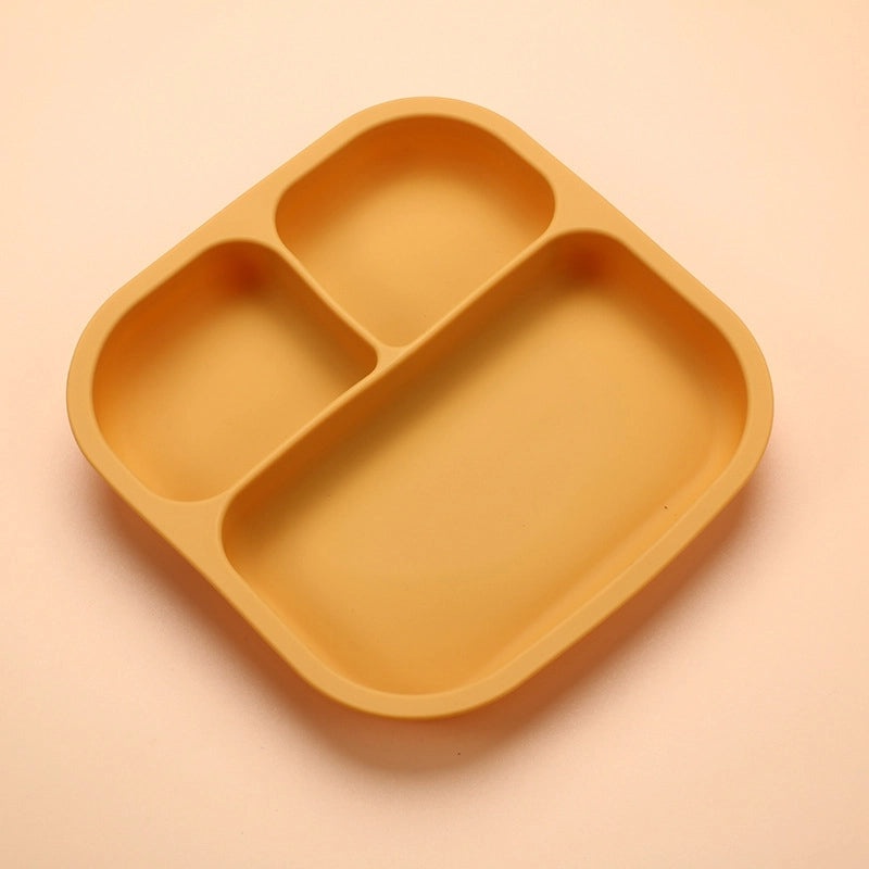 Kids Silicone Suction Plate Food Grade Dishwasher Safe Thickened Square Baby Tableware|Baby Feeding Accessories