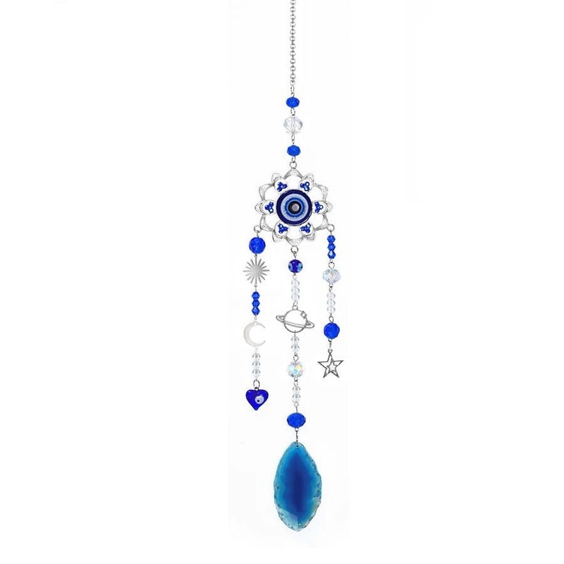 Shiny Moon & Butterfly Crystal Glass Suncatcher Wind Chime - Minimalist Wall Art Decor|Home Decor