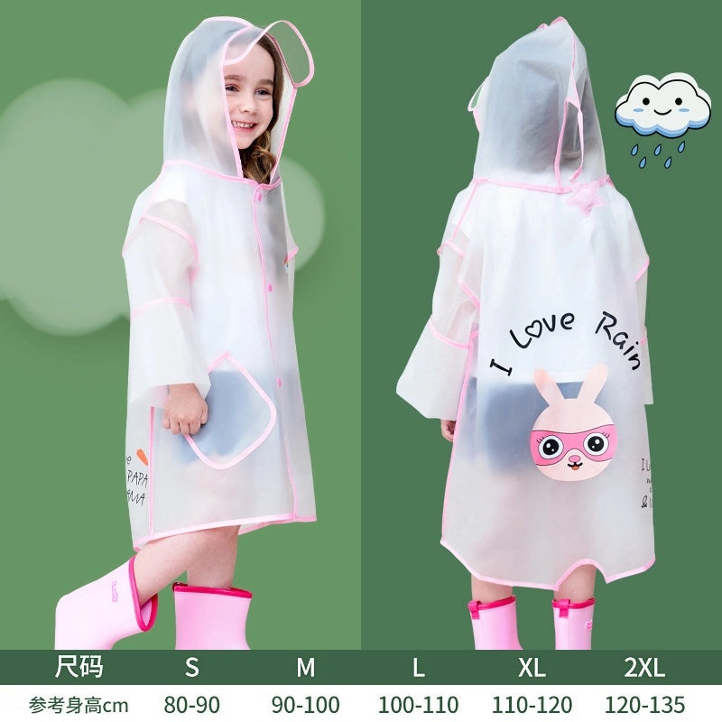Kids Transparent Cartoon Raincoat and Boots Set Waterproof Full Body Rain Gear for Kindergarten and Primary School Students|Children's Rainwear