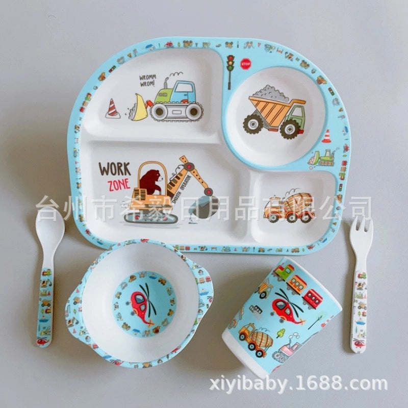 Adorable Cartoon Bamboo Fiber Tableware Set for Kids | Kids Tableware