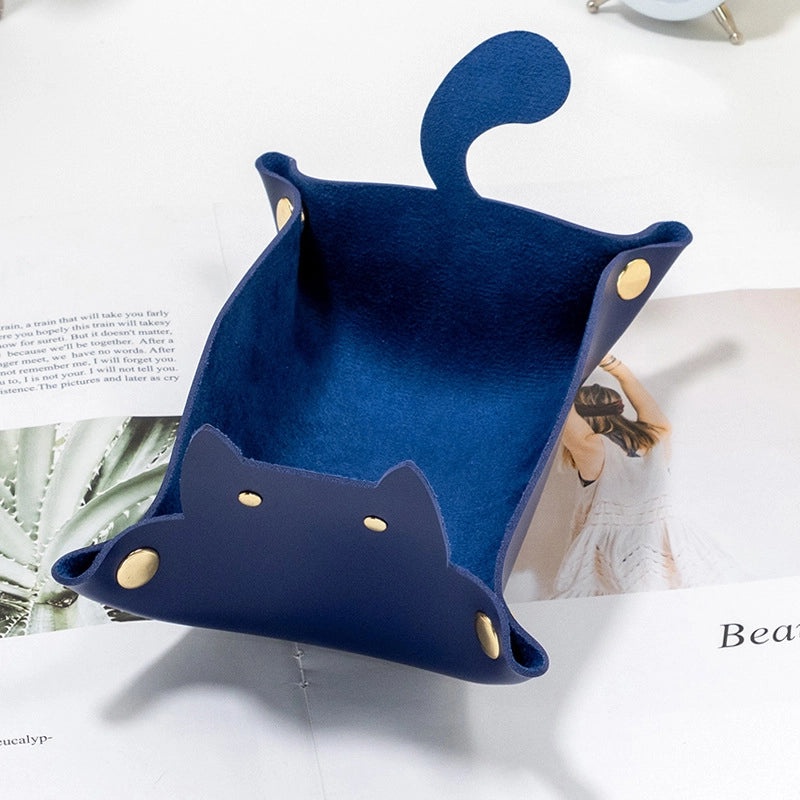 Stylish Solid Color PU Leather Key Holder Box with Secure Storage | Home & Living Accessories