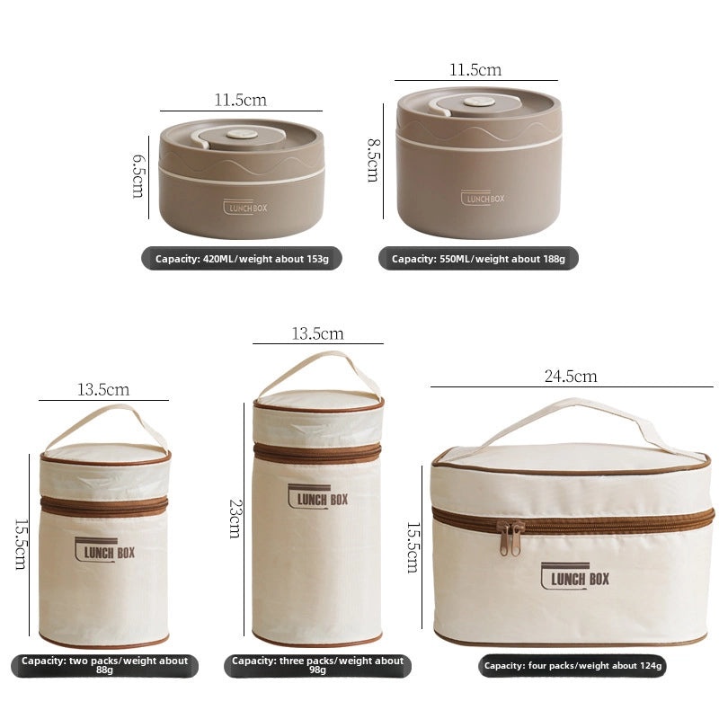 304 Stainless Steel Double-layer Insulated Lunch Box with Lid Portable Sealed Multi-compartment Food Container|Lunch Boxes & Containers