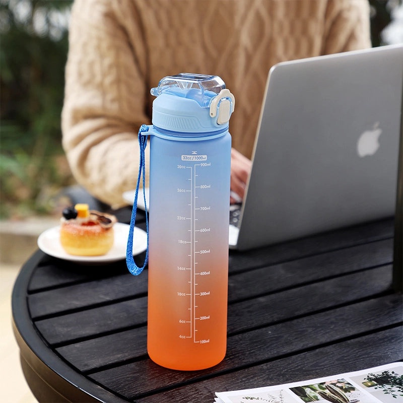 Gradient Color Silicone Water Bottle Casual Design | Drinkware & Bottles