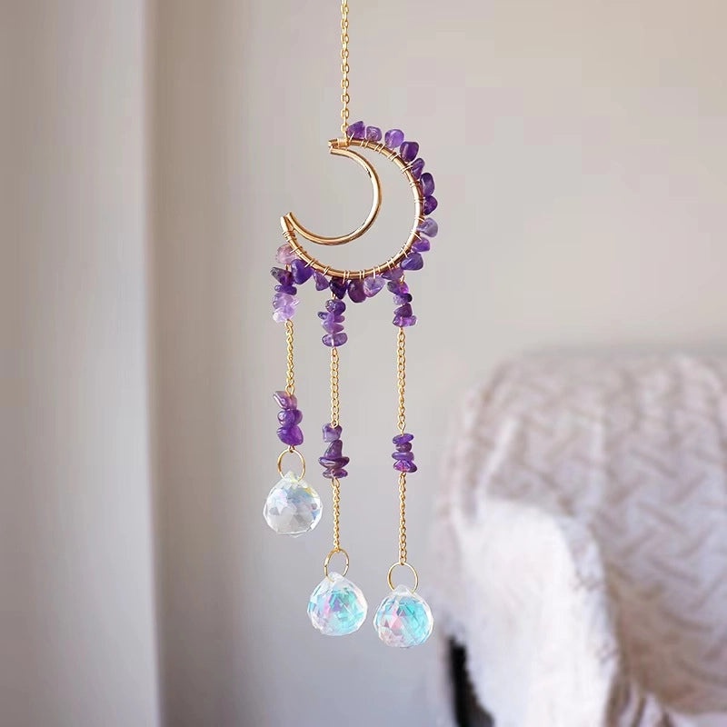 Elegant Moon Crystal Pendant Wall Art | Home Decor