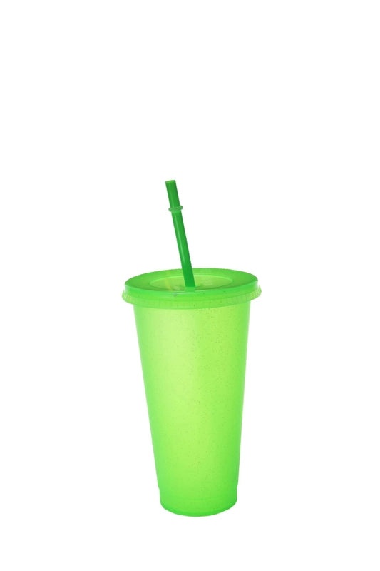 710ml Large Capacity Glitter Sipper Cup with Logo, Creative PP Plastic, 15 Color Options | Drinkware & Tumblers