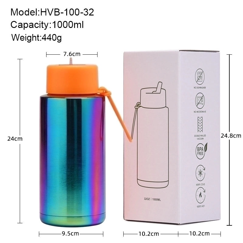 Chinoiserie Style Multicolor Stainless Steel Water Bottle for Casual Vacation Use | Drinkware