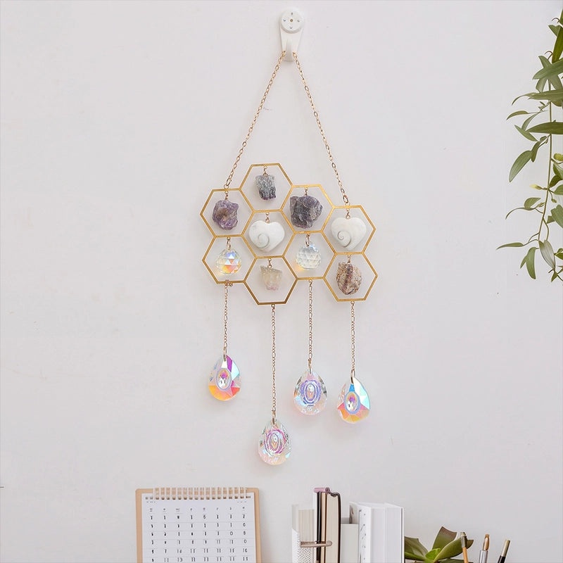 Romantic Geometric Crystal Iron Suncatcher Wall Art for Elegant Lady | Home Decor & Wall Art