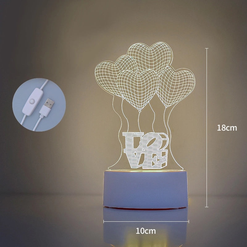 Creative LED Atmosphere Night Light Kids Gift 3D Table Lamp with Custom Logo Lettering|Home Decor & Lighting