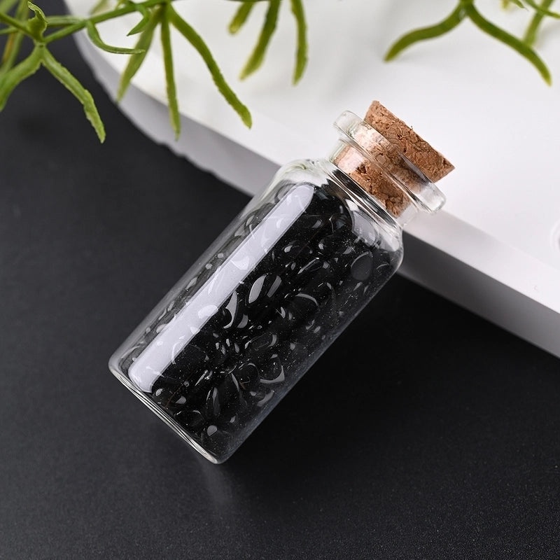 Handmade Elegant Minimalist Wishing Bottle with Natural Stones | Home Decor & Accessories
