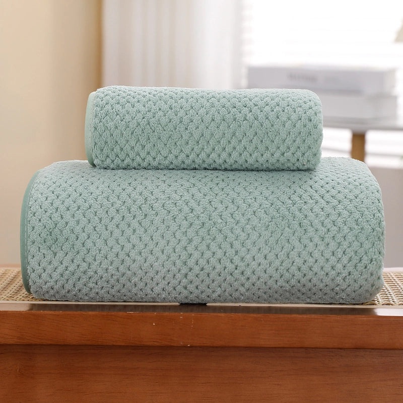 Casual Color Block Daisy Coral Fleece Bath Towels Soft Absorbent Bathroom Towels|Home & Kitchen > Bath > Towels