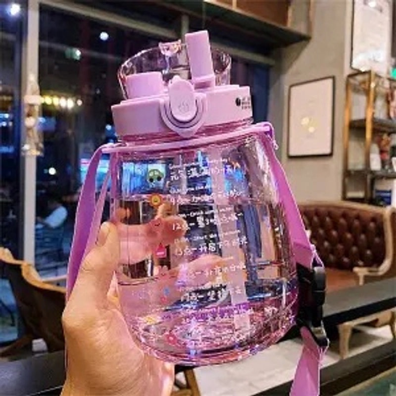 Large Capacity Big Belly Water Bottle High Temperature Resistant Trendy Sports Straw Cup for Girls Summer | Drinkware & Sports Bottles