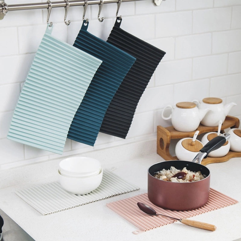 Japanese-style Insulated Kitchen Table Mat Non-slip Square Sink Drain Mat for Restaurant Bowl Coasters|Kitchen Accessories