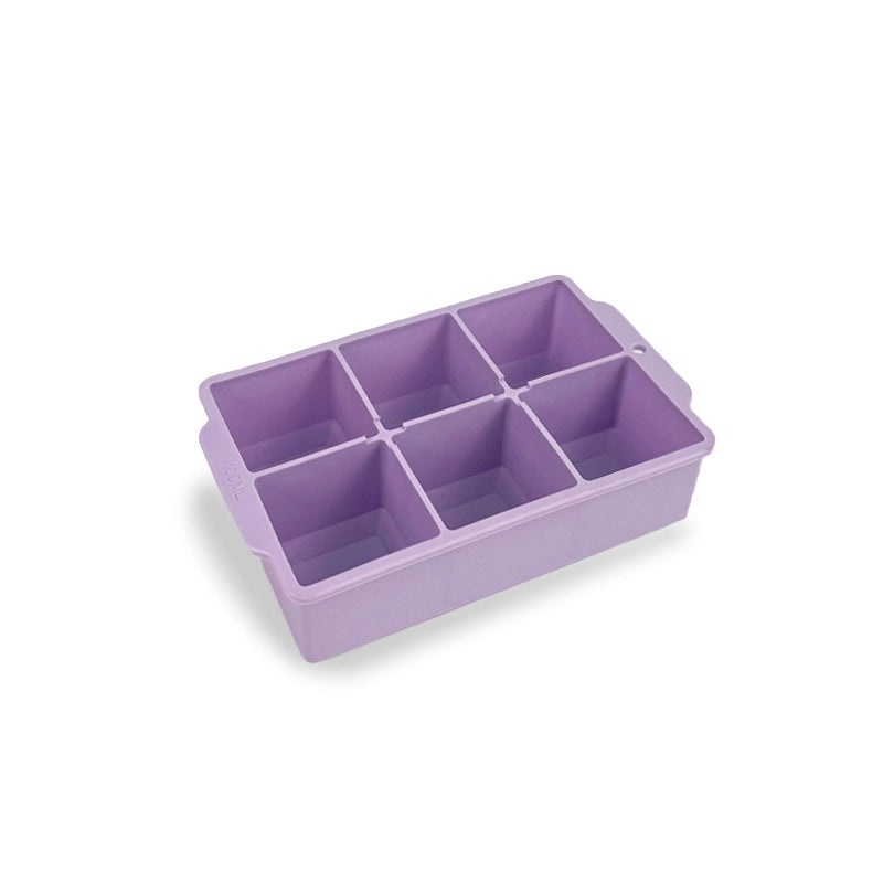 Large Silicone Ice Cube Tray with Lid 6-Slot Quick Freeze Square Mold for Home Use|Kitchen & Dining Accessories