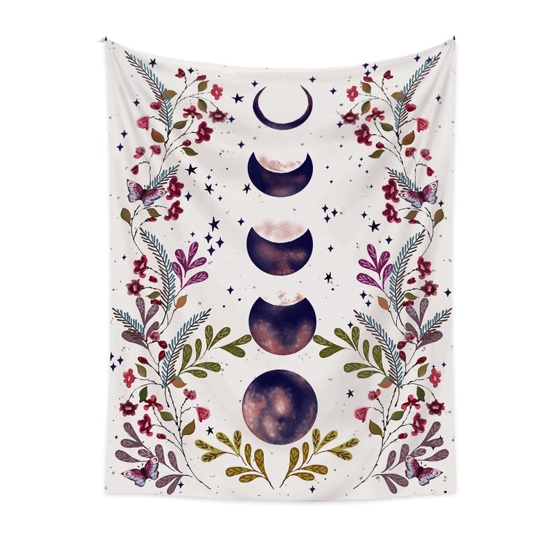 Bohemian Moon Phase Wall Hanging Tapestry | Home Decor