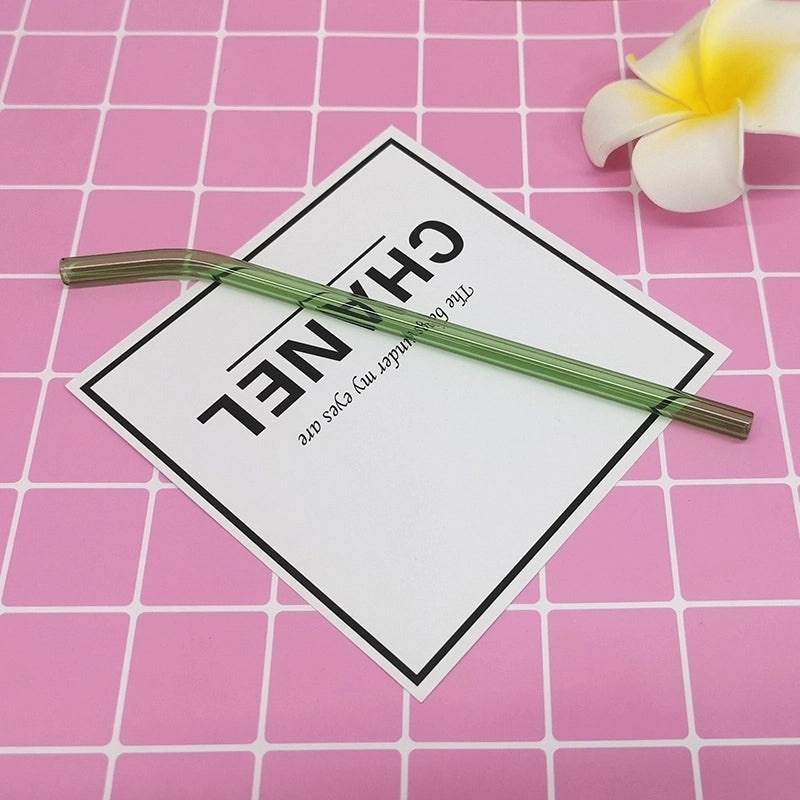 Stylish Single Solid Color Glass Straw for Reusable Drinkware | Kitchen & Dining Accessories