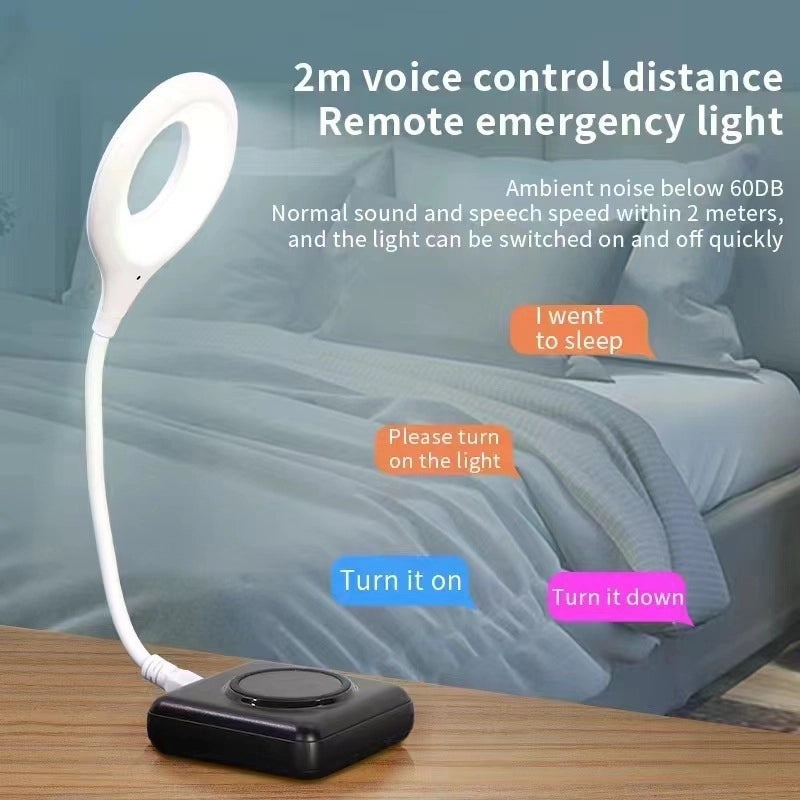 Smart Mini Voice-Control Desk Lamp Portable Bedside Night Light Induction Lamp|Home Lighting