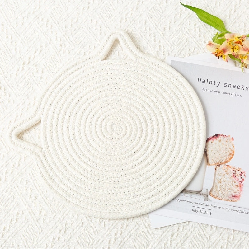 Adorable Cat Pattern Cotton Placemat for Dining Table | Home Decor & Kitchen Accessories