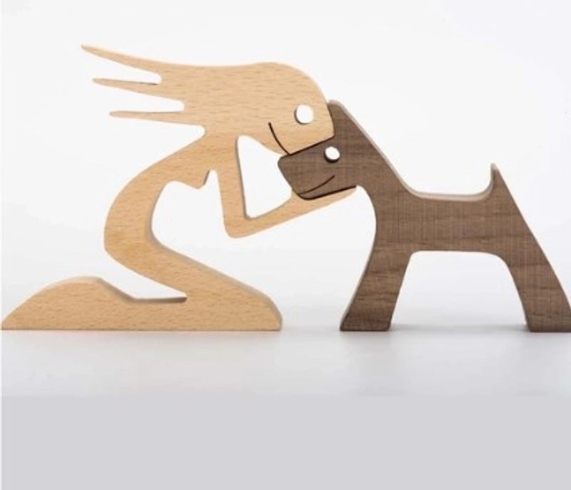 Rustic Wooden Dog Ornaments for Home Decor|Home Decor & Ornaments