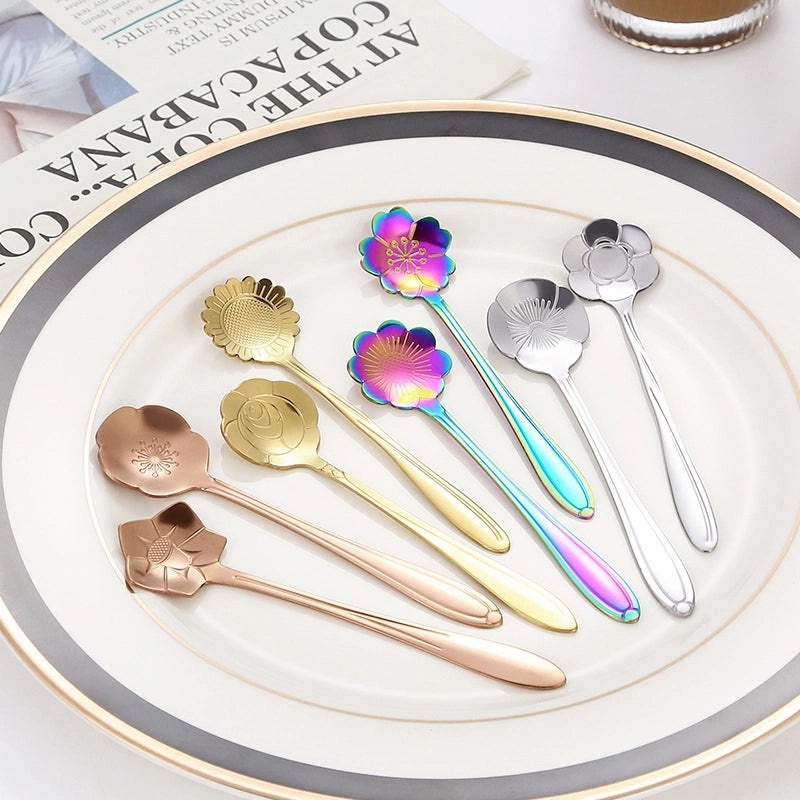 Elegant Floral Stainless Steel Spoon | Kitchen Utensils