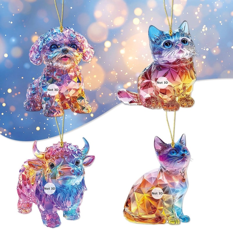 Adorable Dog and Cat Acrylic Hanging Ornaments for Wall Decor | Home Decor
