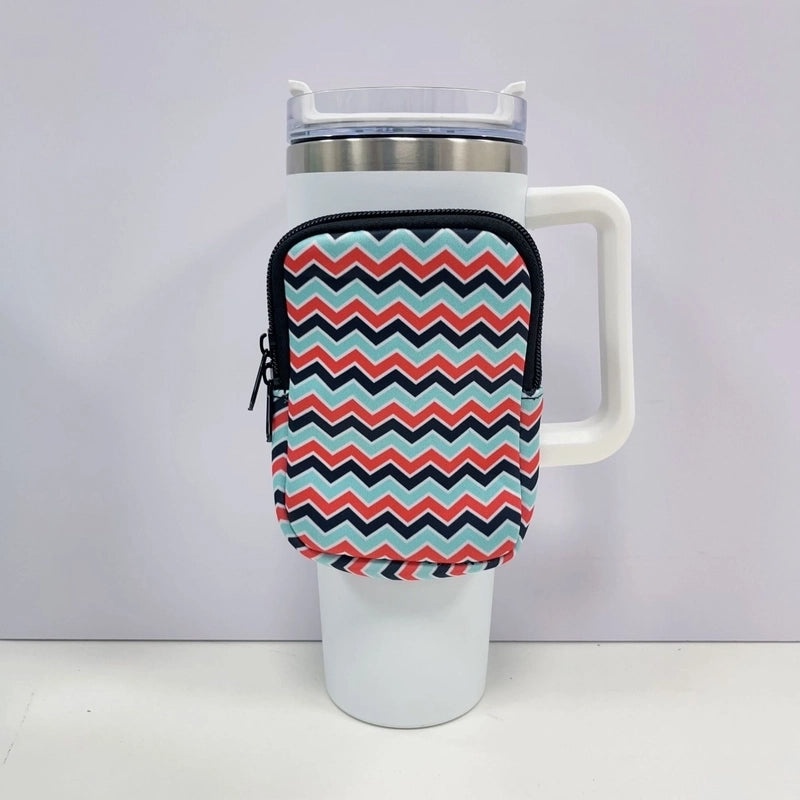 Neoprene 40oz Ice Bully Cup Cover with Coin Purse, Non-slip Elastic Thermos Protector | Drinkware Accessories