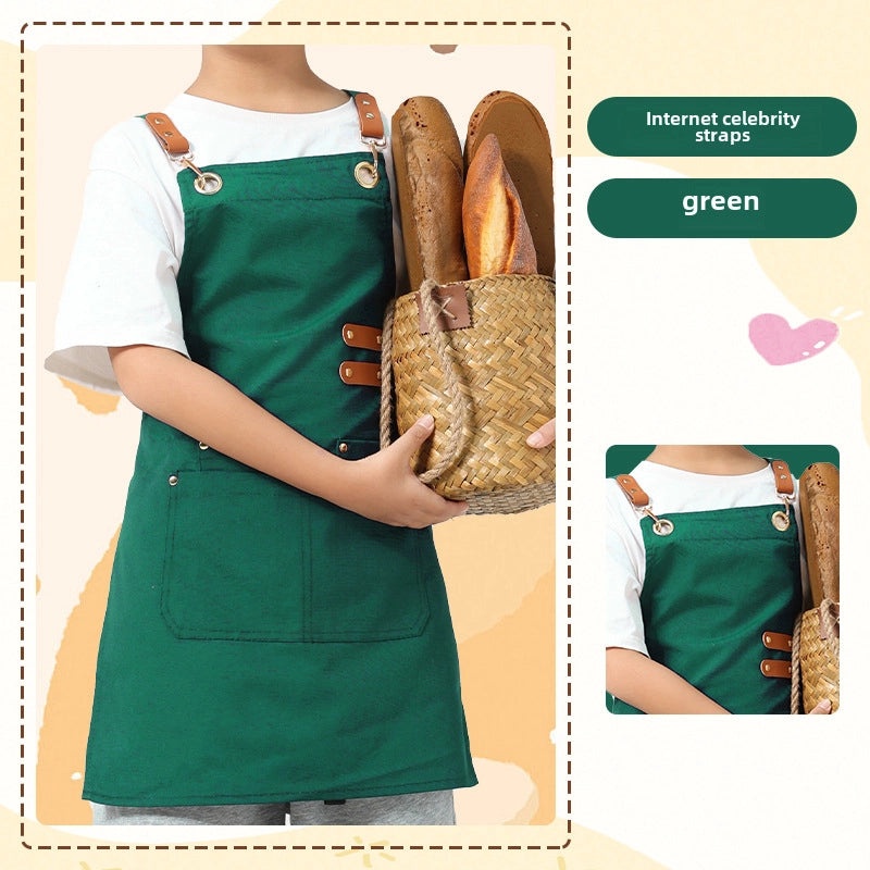 Waterproof Oil-proof Canvas Apron Stain-resistant Custom Kitchen Catering Studio Workwear|Kitchen Aprons & Protective Wear