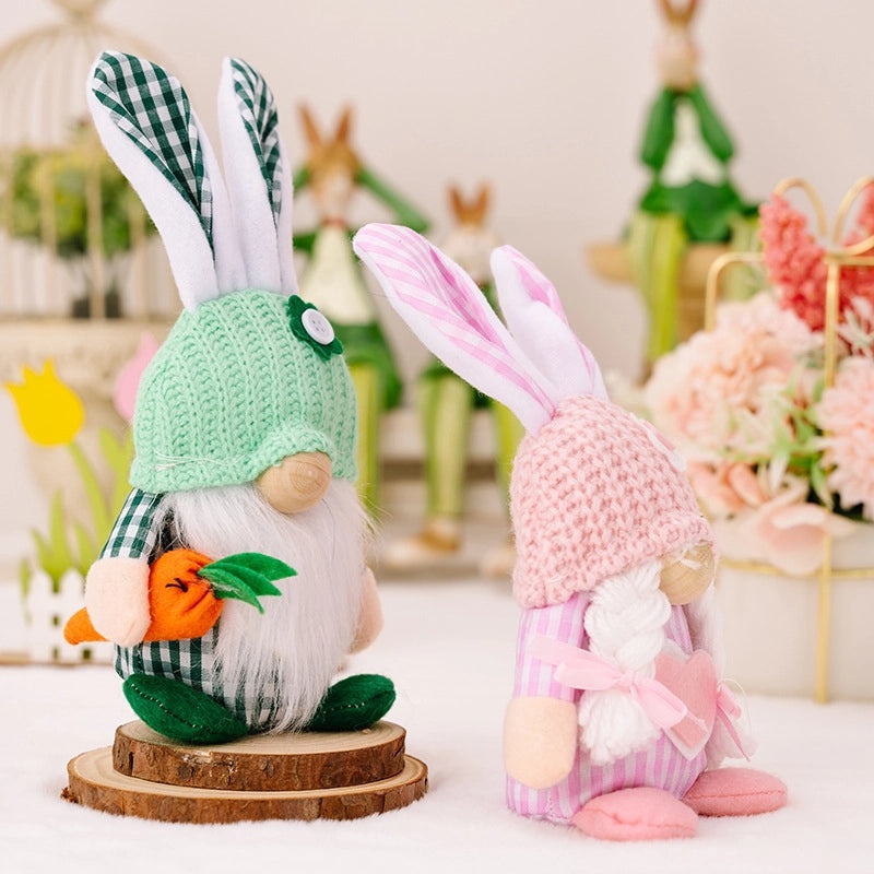Easter Bunny Figurine Spring Decoration Cute Faceless Rabbit Standing Doll|Seasonal Home Decor