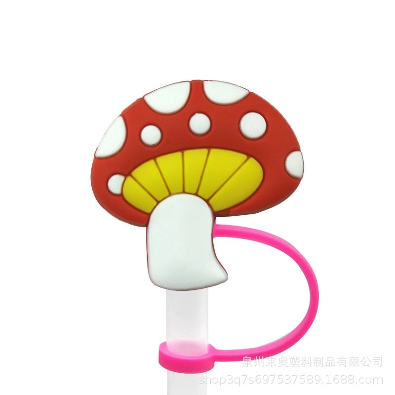 Cute Fruit Plant Silicone Straw Cap Dust Cover Personalized PVC Drink Straw Sleeve|Drinkware Accessories