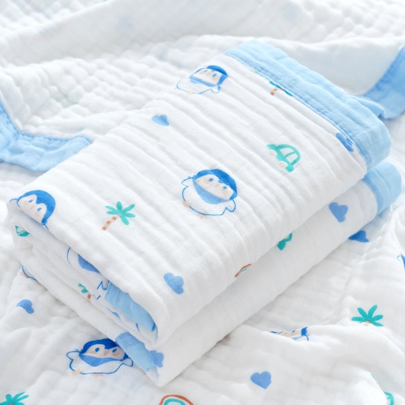 Soft Baby Bath Towel | Newborn Six-layer Gauze Cotton Absorbent Bath Quilt | Baby Care Essentials|婴儿用品