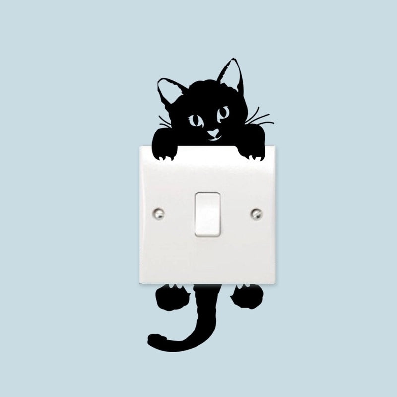 Cute Cat Light Switch Stickers for Bedroom Decoration|Home Decor & Accessories