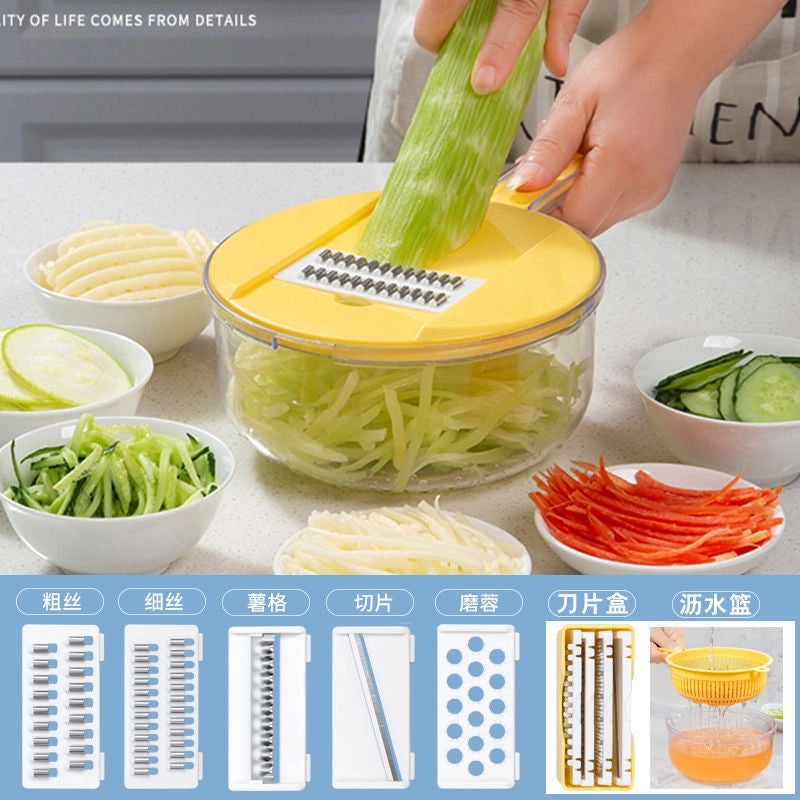 Multi-functional Kitchen Vegetable Cutter Egg White Separator Shredder Household Wheat Straw Cleaning Wipes | Kitchen Tools & Gadgets