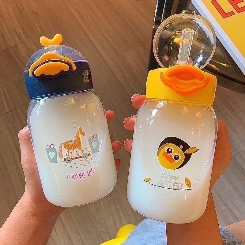 Adorable Duck Design Portable Small Plastic Straw Cup | Drinkware & Travel Cups