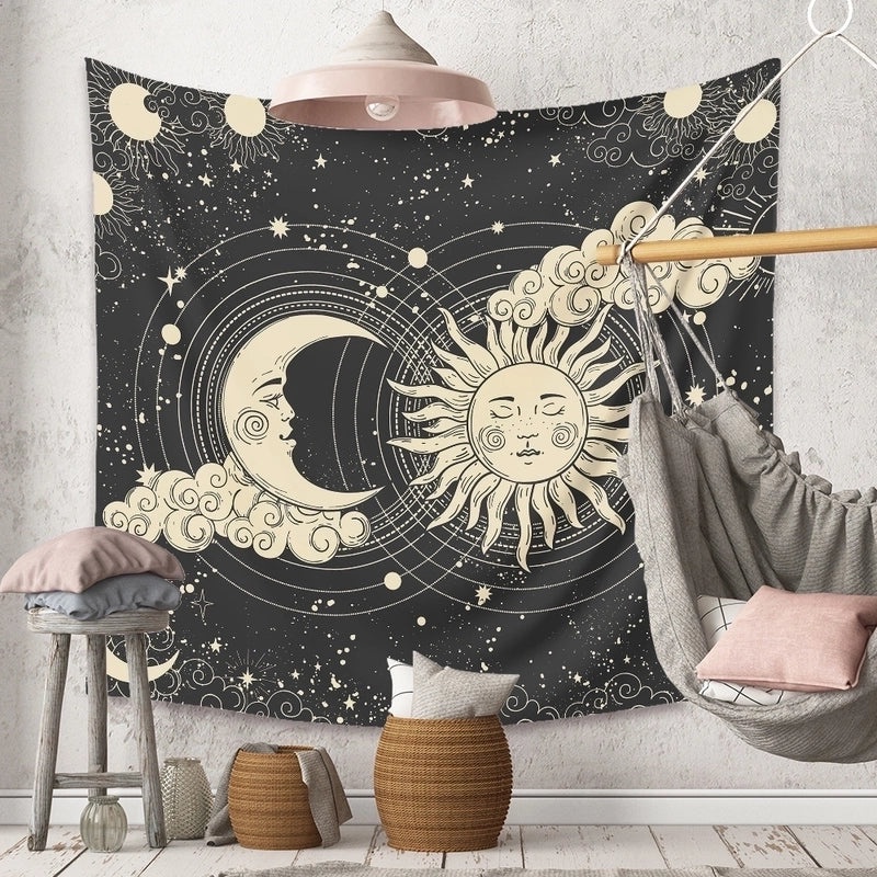 Bohemian Moon and Cloud Night Wall Tapestry | Home Decor & Wall Art