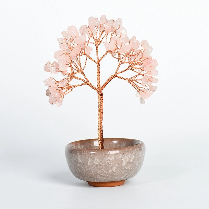 Minimalist Tree with Crystal Gravel Copper Ornament | Home Decor
