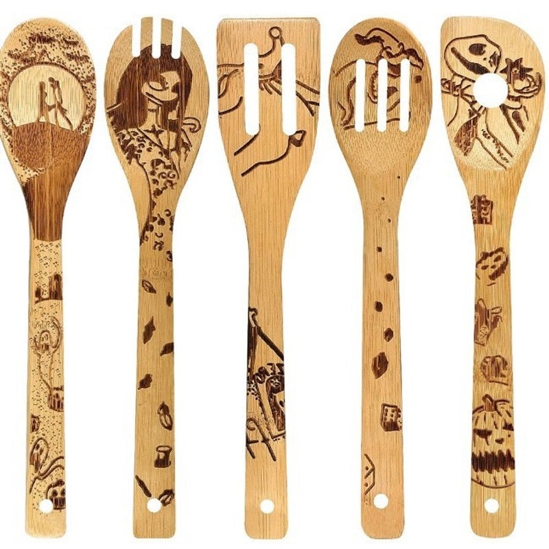 Minimalist Animal Letter Bamboo Shovel Kit 5 Pieces Set|Home & Garden Tools