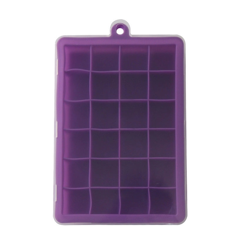 Silicone 24-Square Ice Cube Mold with Lid for Home Use | Kitchen & Dining Accessories