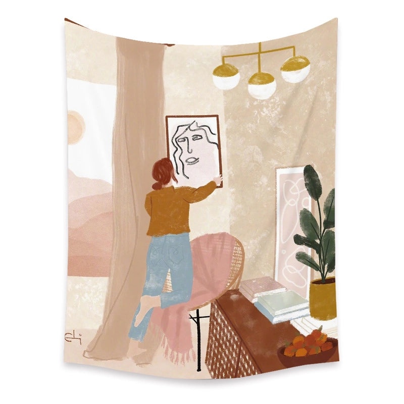 Minimalist Figure Wall Tapestry for Home and Printing Room Decor | Home Decor