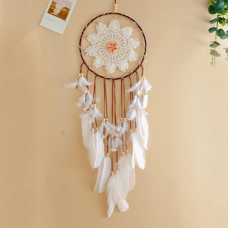 Bohemian Dreamcatcher Wall Hanging with Artificial Feathers and Velvet Tapestry|Home Decor & Wall Art