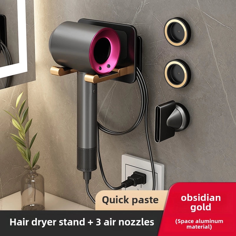 Punch-free Wall Mount Hair Dryer Holder Organizer|Bathroom Accessories Storage Rack