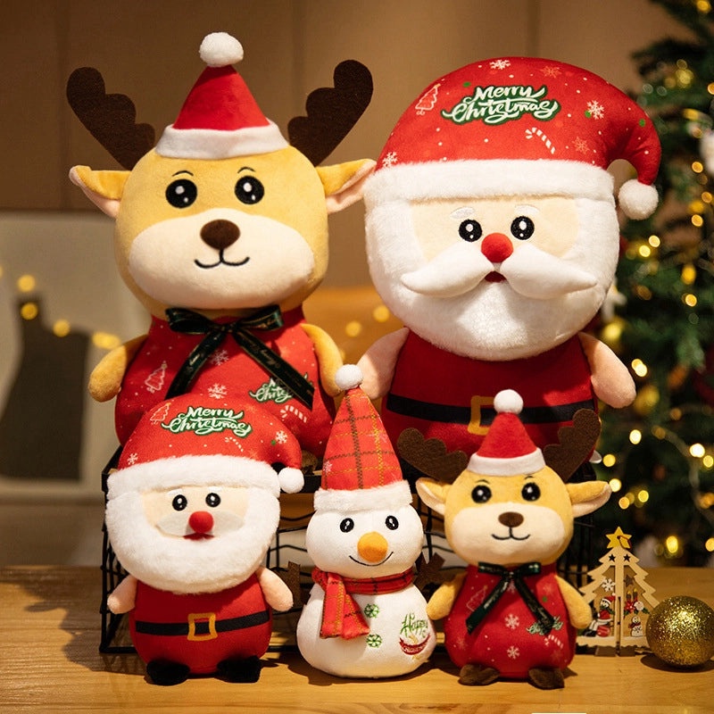Christmas Plush Toys Santa Claus Snowman Elk Stuffed Animals Soft PP Cotton Gifts|Holiday Plush Toys