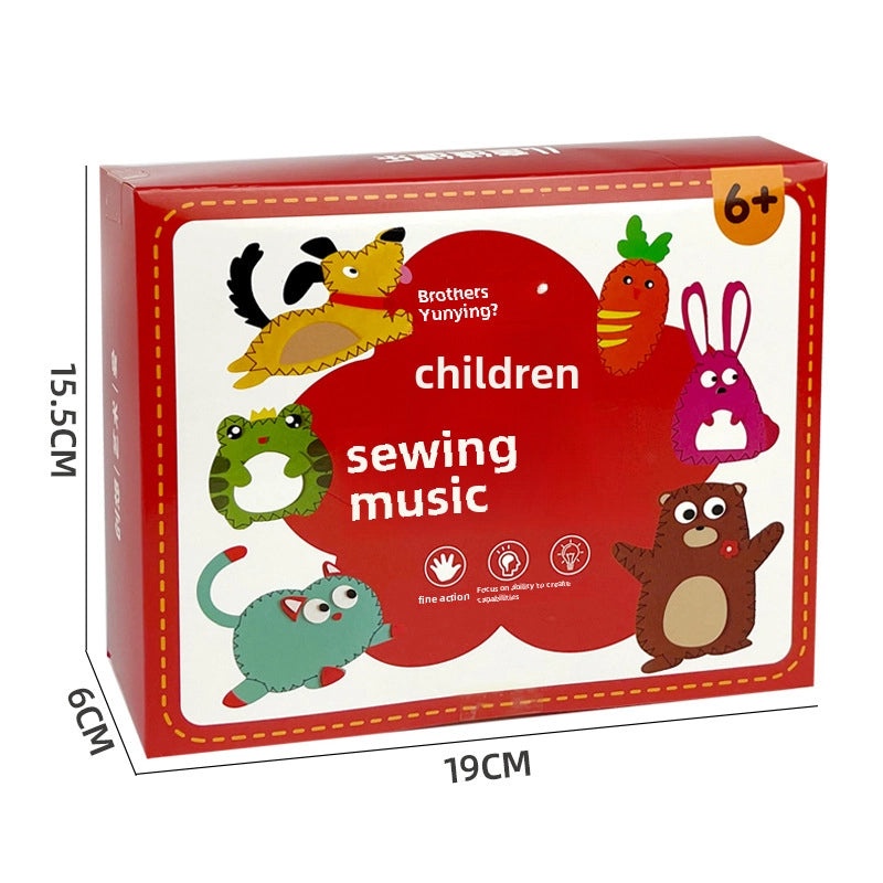 Kids DIY Music Puzzle Sewing Kit Non-woven Pendant Craft Materials Bag | Early Education Teaching Aids