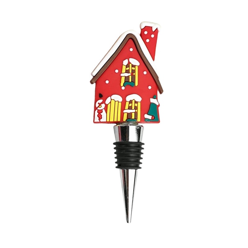 Christmas Holiday Wine Stopper with Santa Claus, Christmas Tree, and Elk Design PVC Alloy | Kitchen & Dining