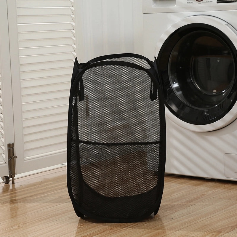 Foldable Grid Laundry Basket Lightweight Storage Basket for Bathroom and Household Use|Home Storage & Organization