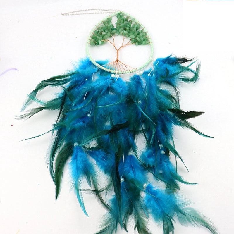 Minimalist Feather Crystal Metal Dreamcatcher Decor | Home Decor