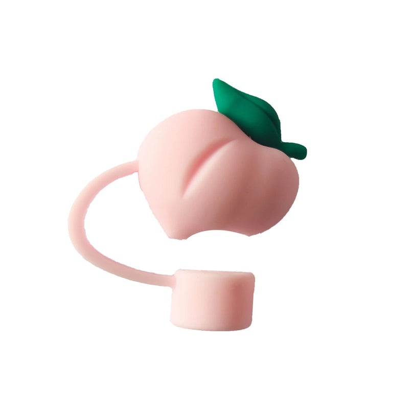 Peach Fruit Silicone Straw Topper Decorative Cap 1pc|Straw Accessories