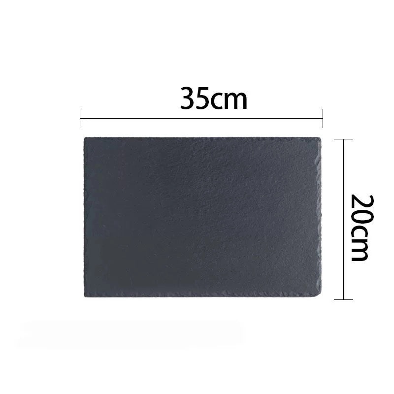 Japanese-Korean Style Black Slate Dinner Plate for Sushi Dessert Western Food Steak | Dinnerware & Plates