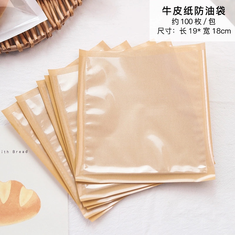 Disposable Sealed Bread Bags for Baking Food Packaging Oil-proof Paper Toast Sandwich Donut Cookie Bags|Kitchen Storage Bags