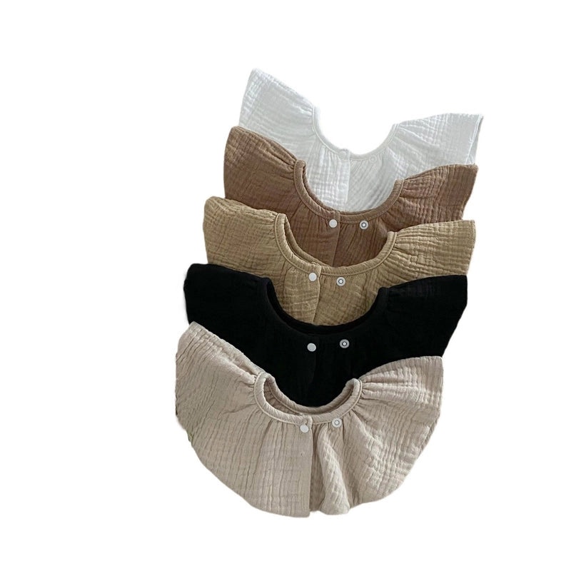 Minimalist Round Dot Solid Color Baby Burp Cloths Soft Gauze Fabric|Baby Accessories