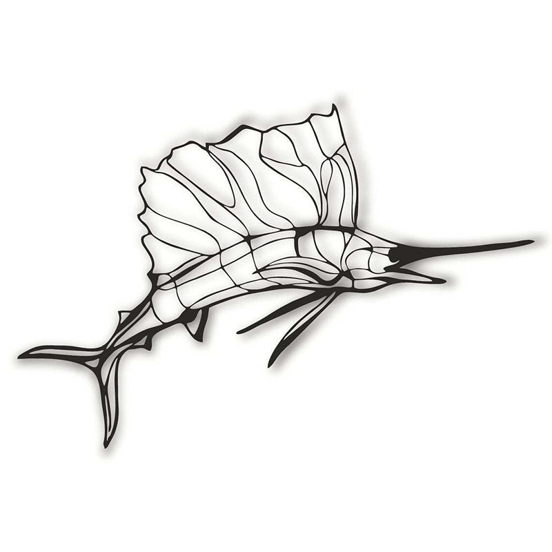 Minimalist Marine Shark Metal Wall Art | Home Decor